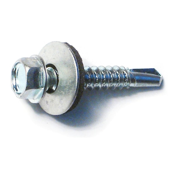 Buildright Self-Drilling Screw, #12 x 1-1/4 in, Zinc Plated Steel Flange Hex Head External Hex Drive, 69 PK 51649 - main